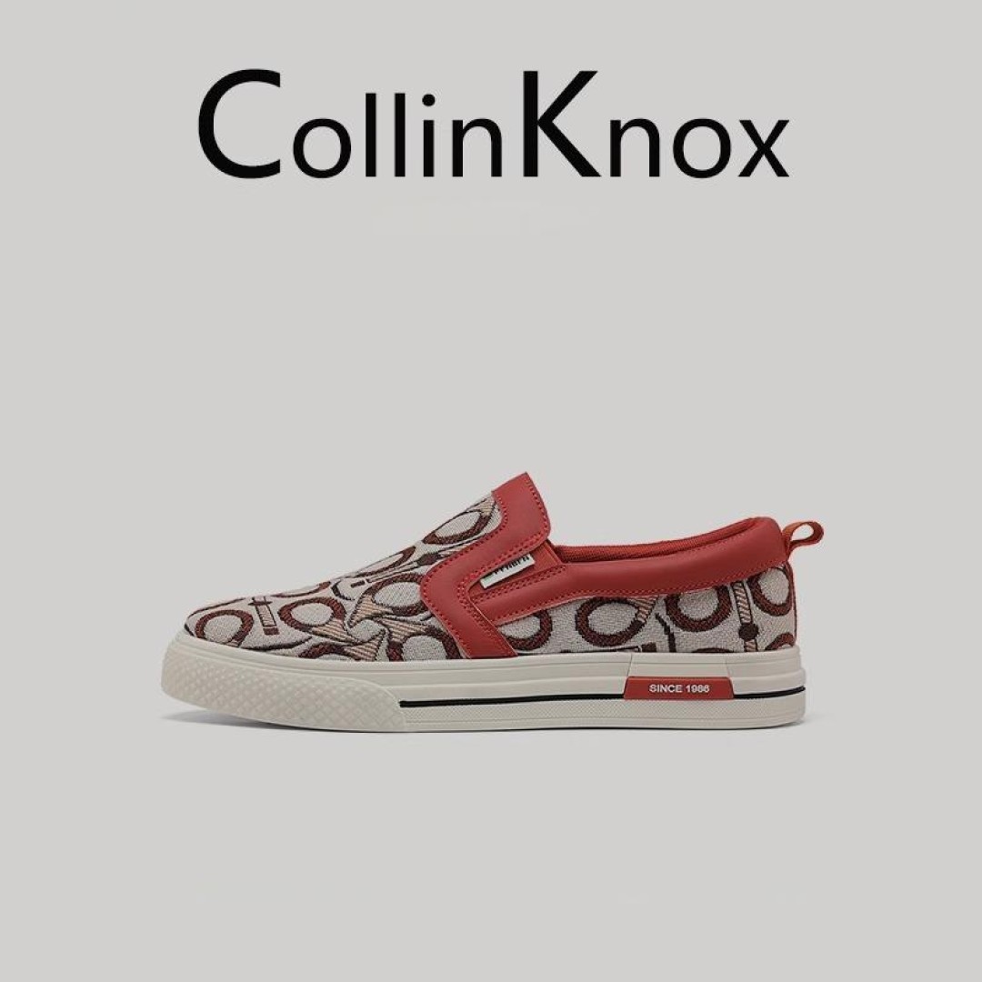 Collinknox NeonGlow Reflective Striped Canvas Slip-Ons