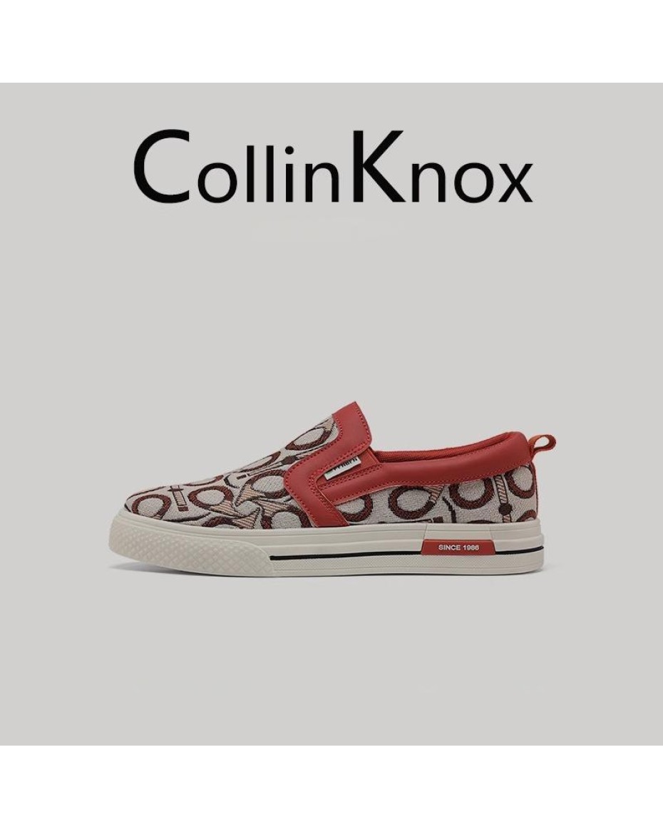 Collinknox NeonGlow Reflective Striped Canvas Slip-Ons