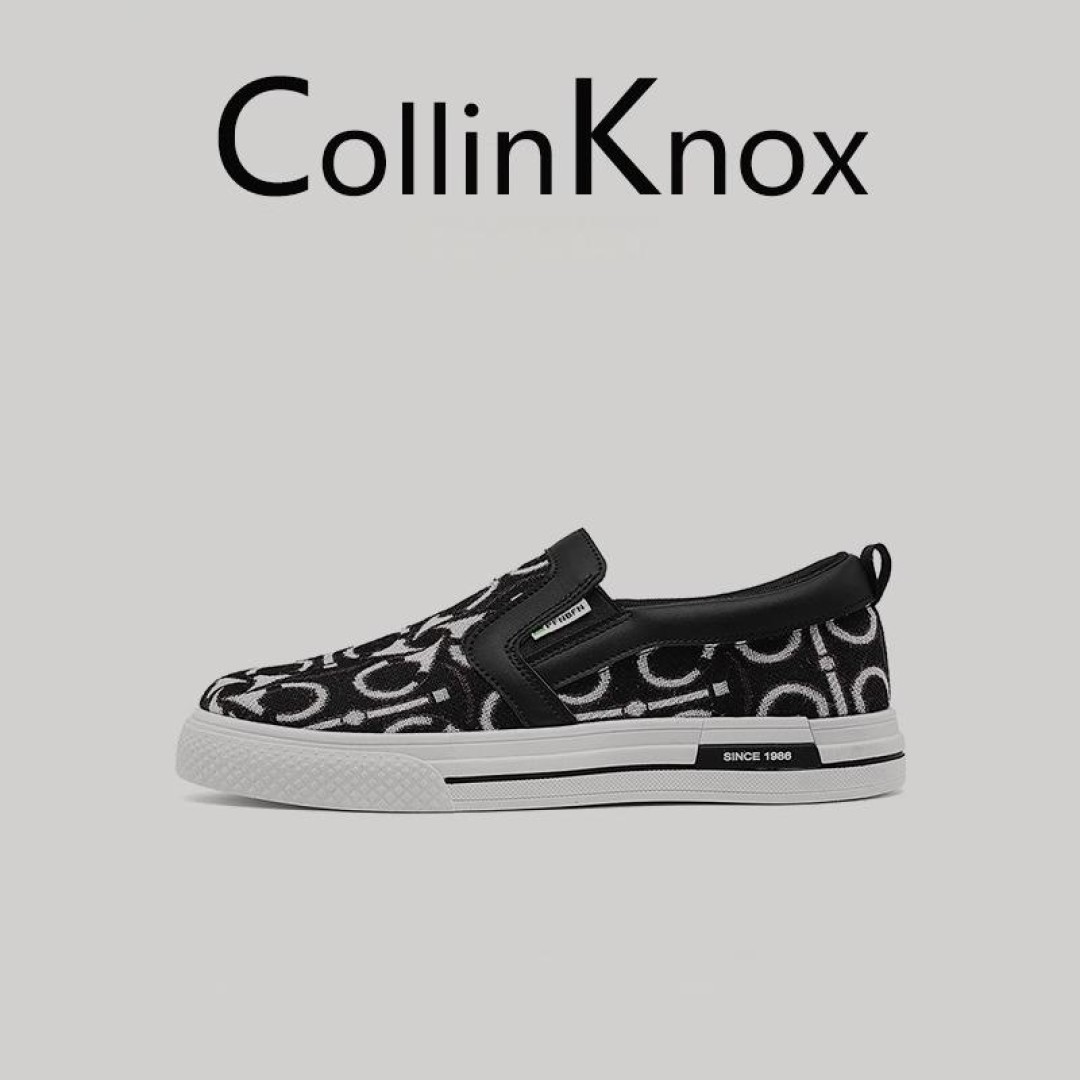 Collinknox NeonGlow Reflective Striped Canvas Slip-Ons