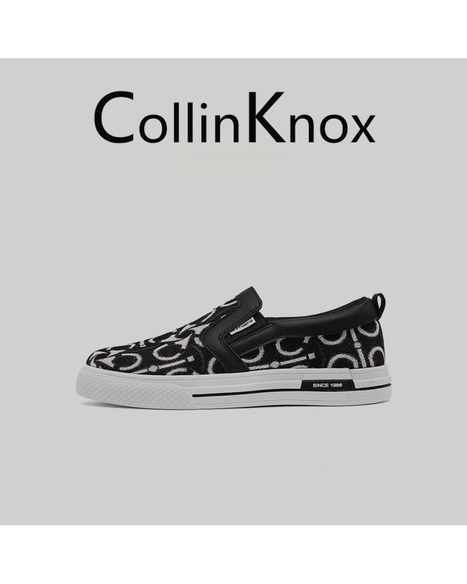 Collinknox NeonGlow Reflective Striped Canvas Slip-Ons